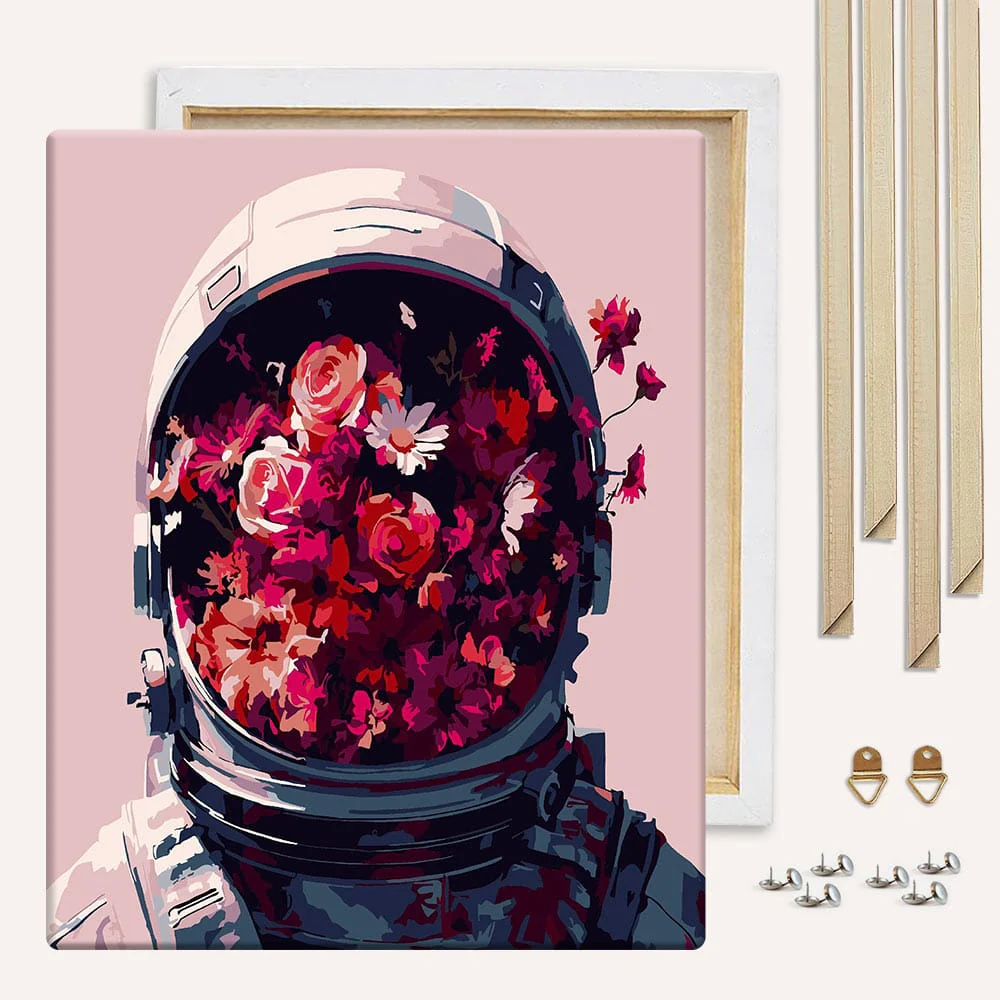 Floral Astronaut - Paint By Numbers Kit - Image 3