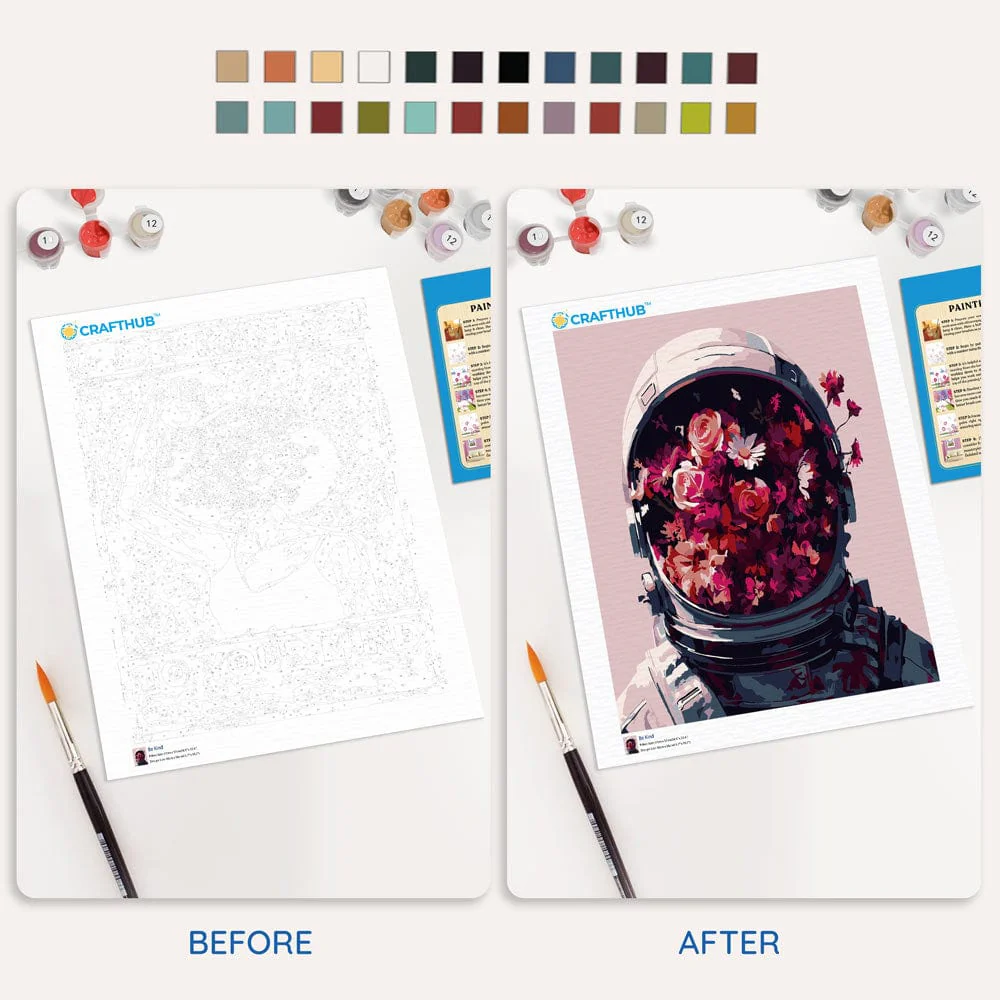 Floral Astronaut - Paint By Numbers Kit - Image 4