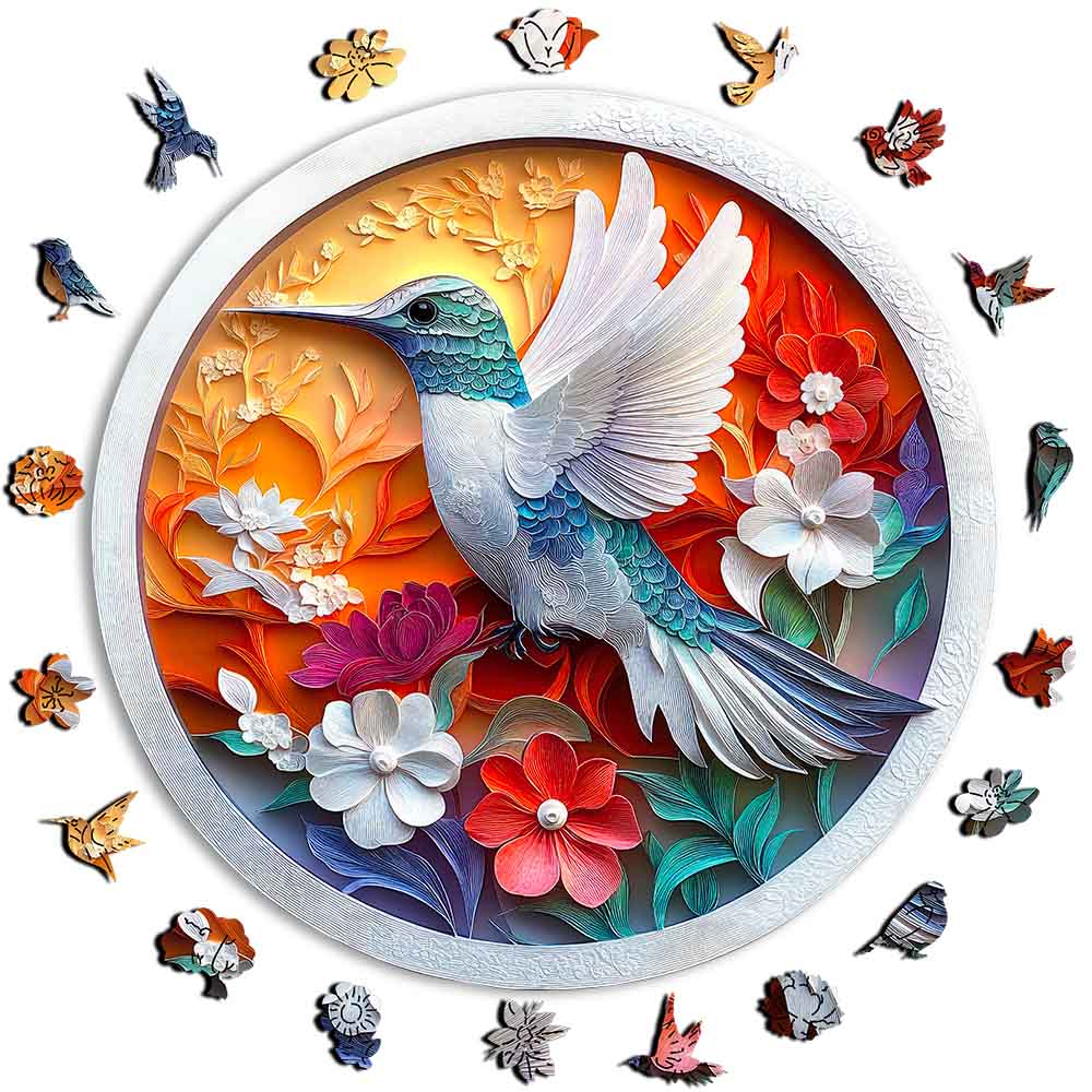 Floral Hummingbird - Jigsaw Puzzle - Image 3