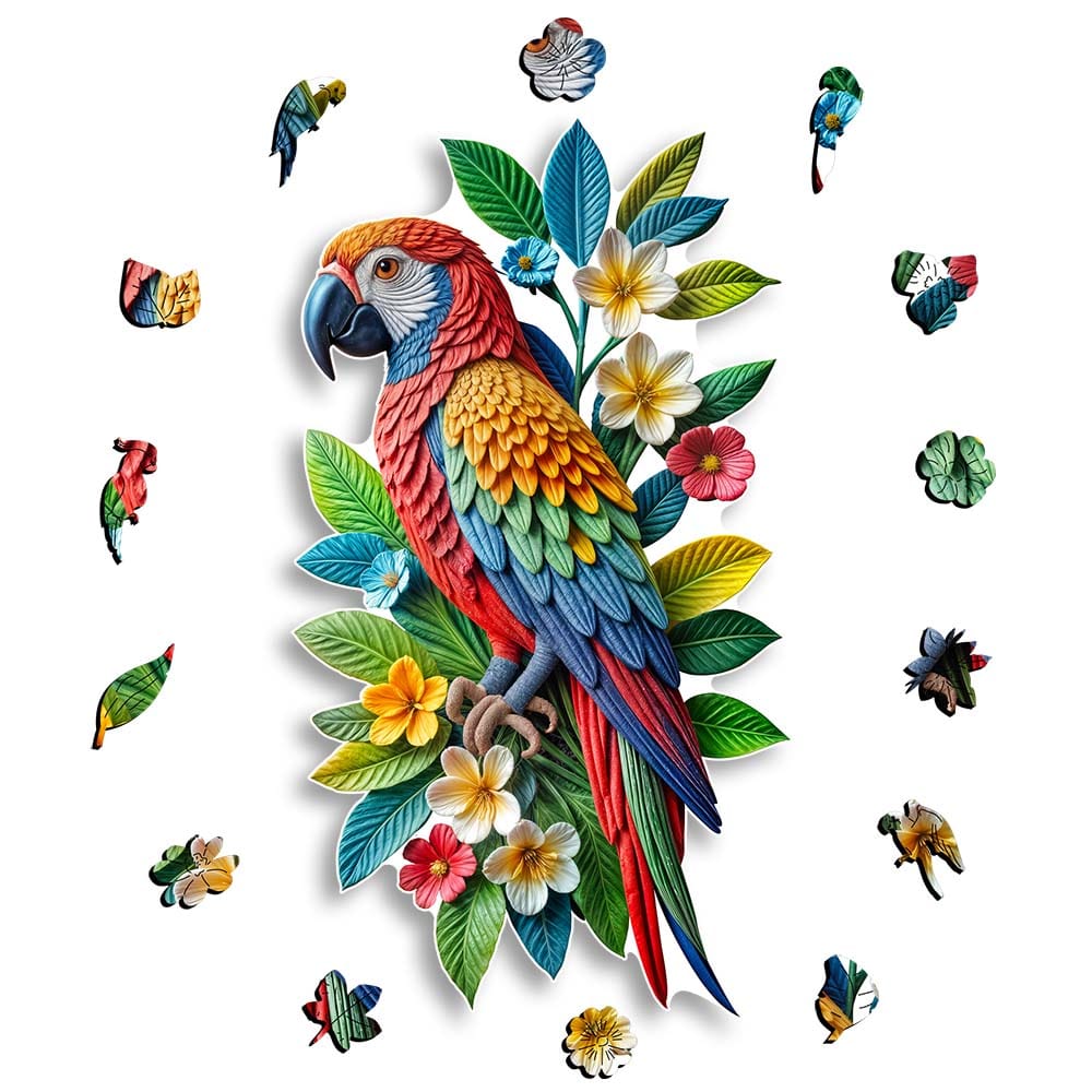 Floral Parrot - Jigsaw Puzzle - Image 2