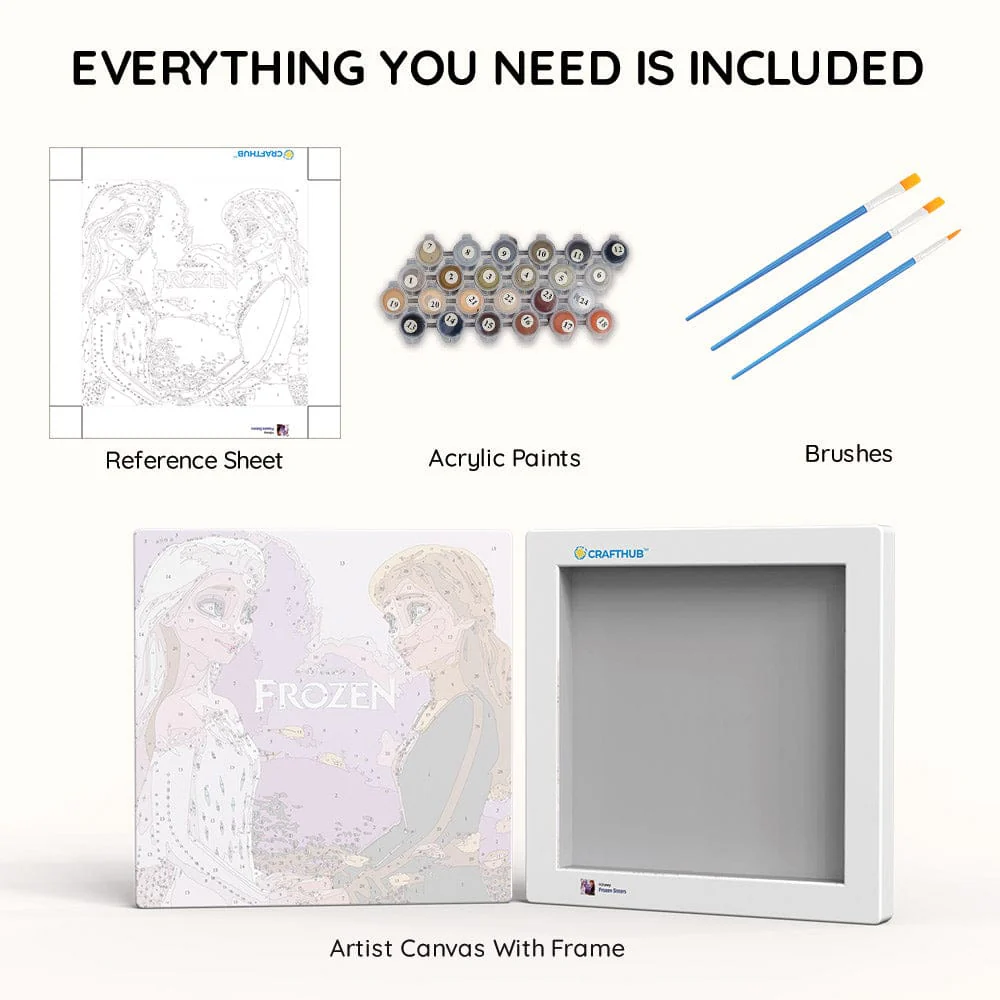 Frozen Sisters - Framed Paint By Numbers Kit - Image 3