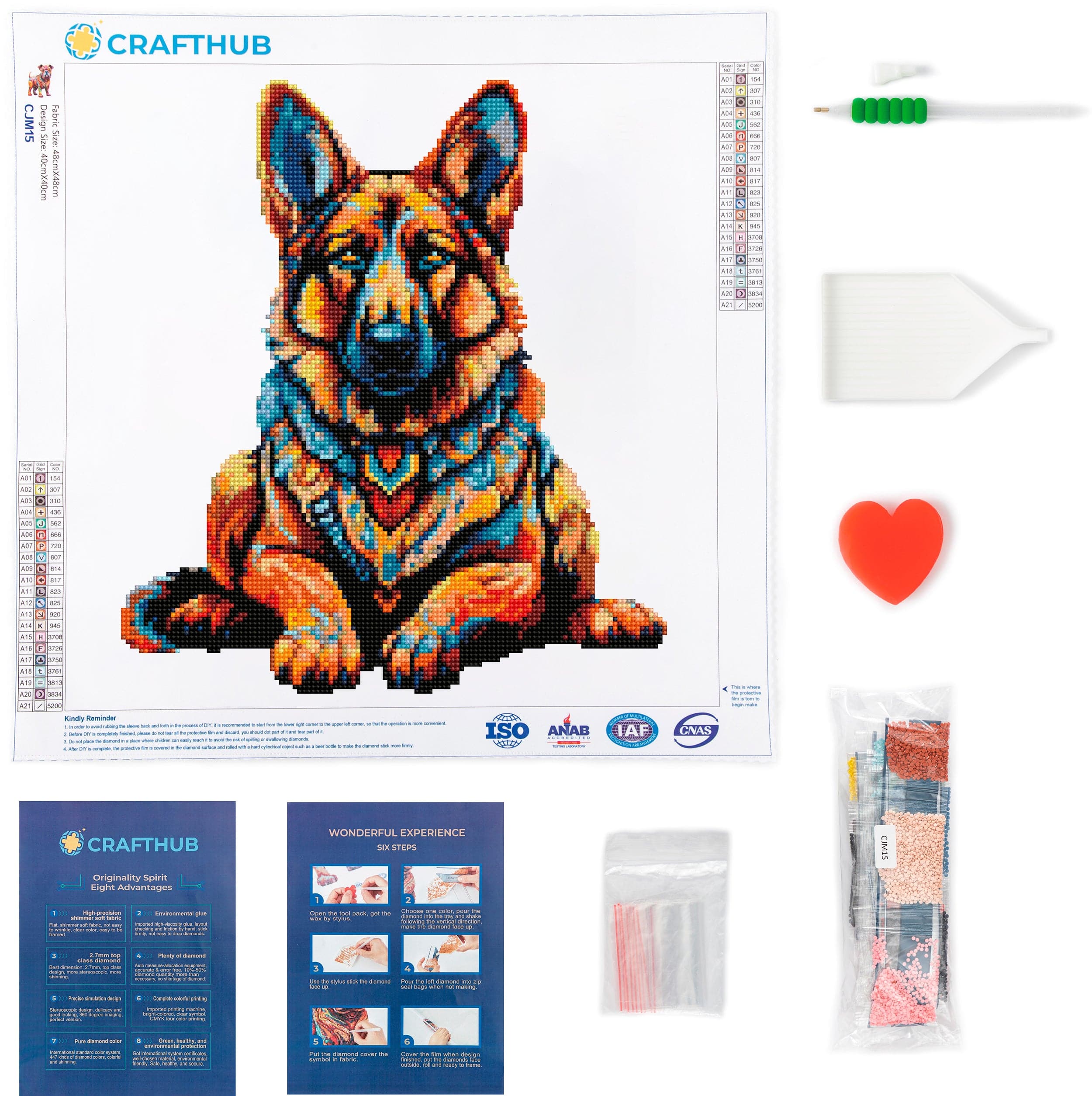 German Shepherd Dog - Diamond Painting Kit - Image 3