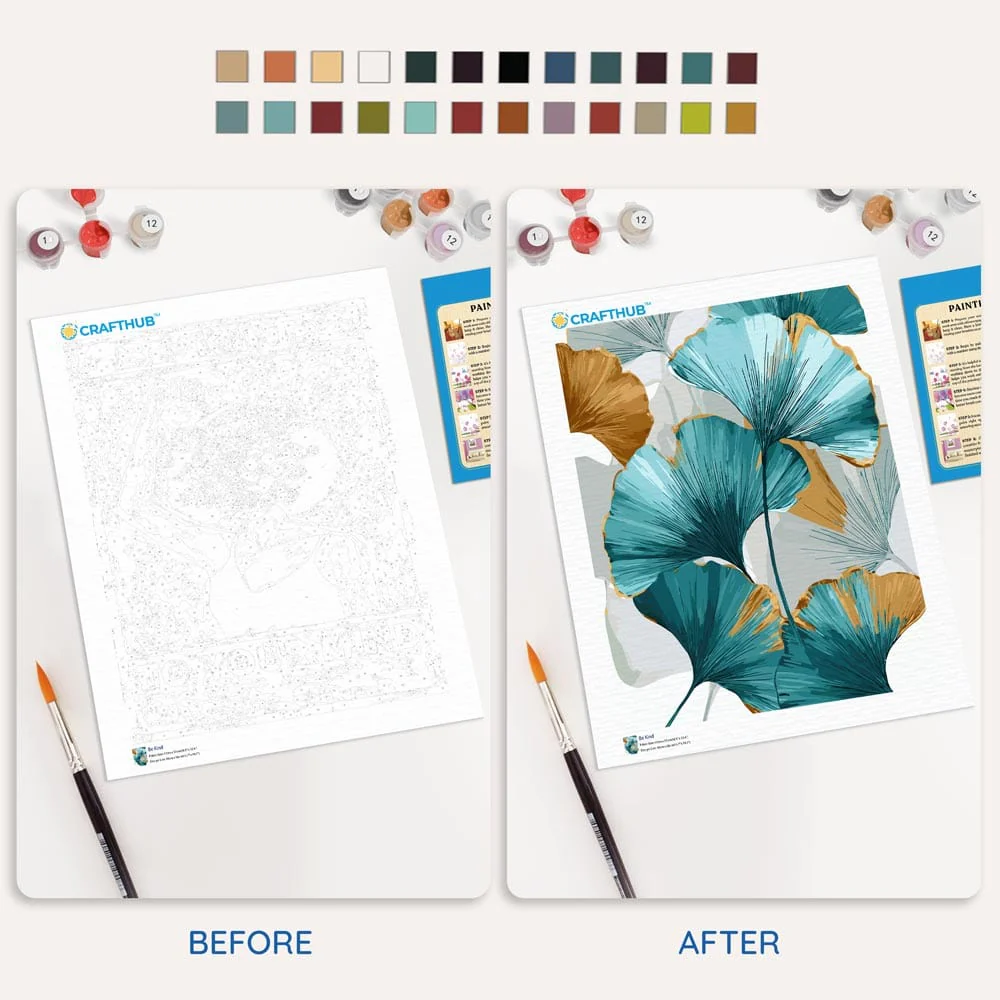 Ginko Leave Art  - Paint By Numbers Kit - Image 4