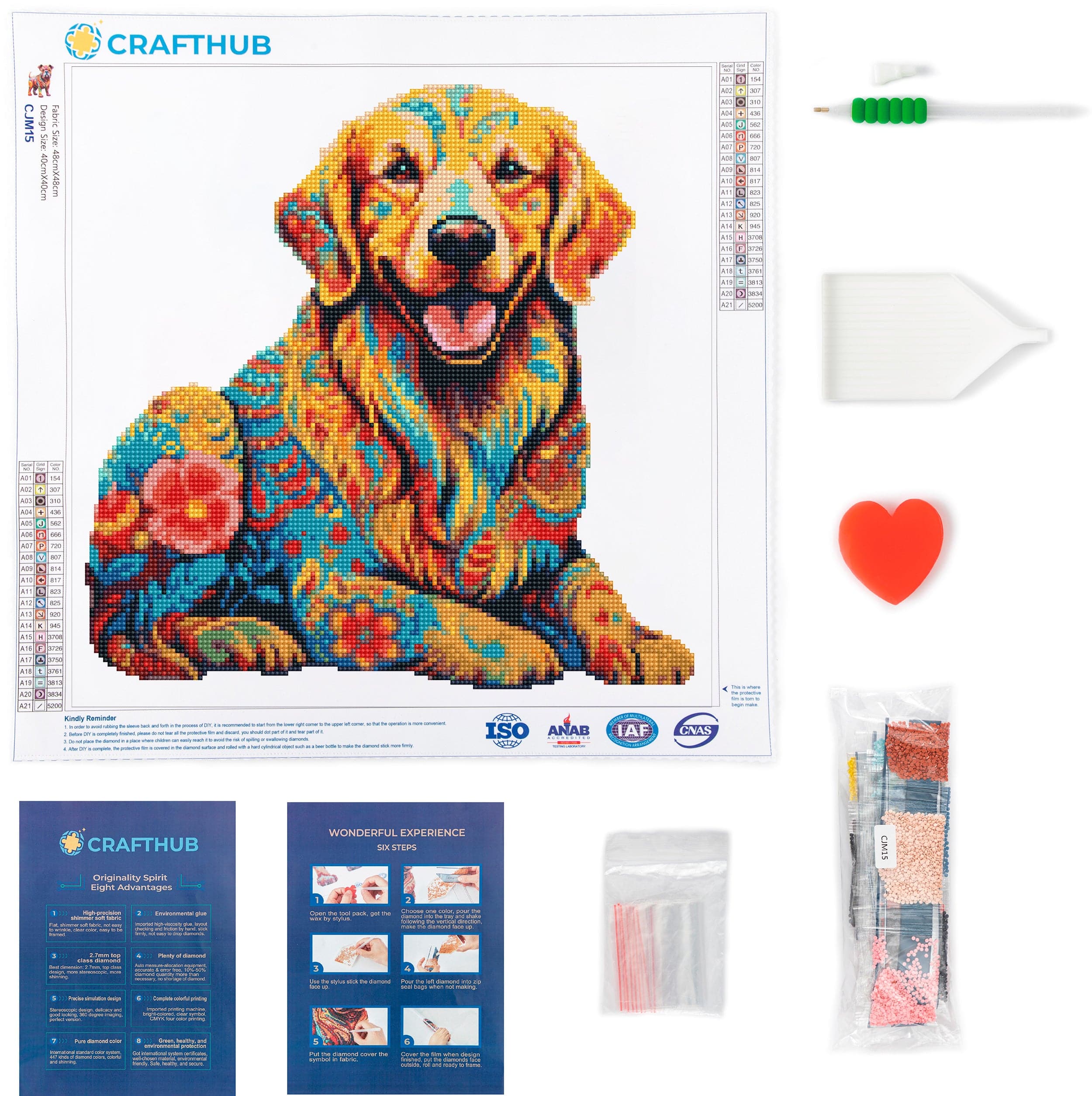 Golden Retriever Dog - Diamond Painting Kit - Image 3