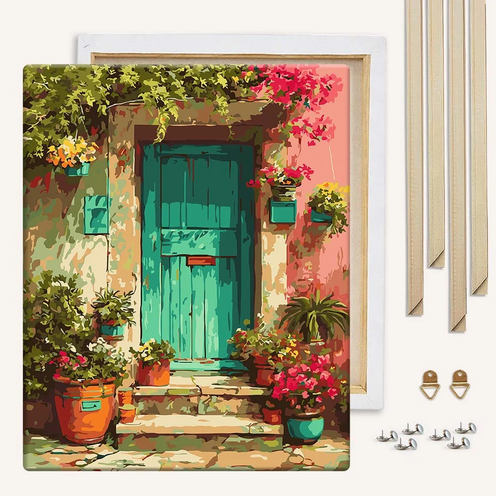 Green Door - Paint By Numbers Kit - Image 3