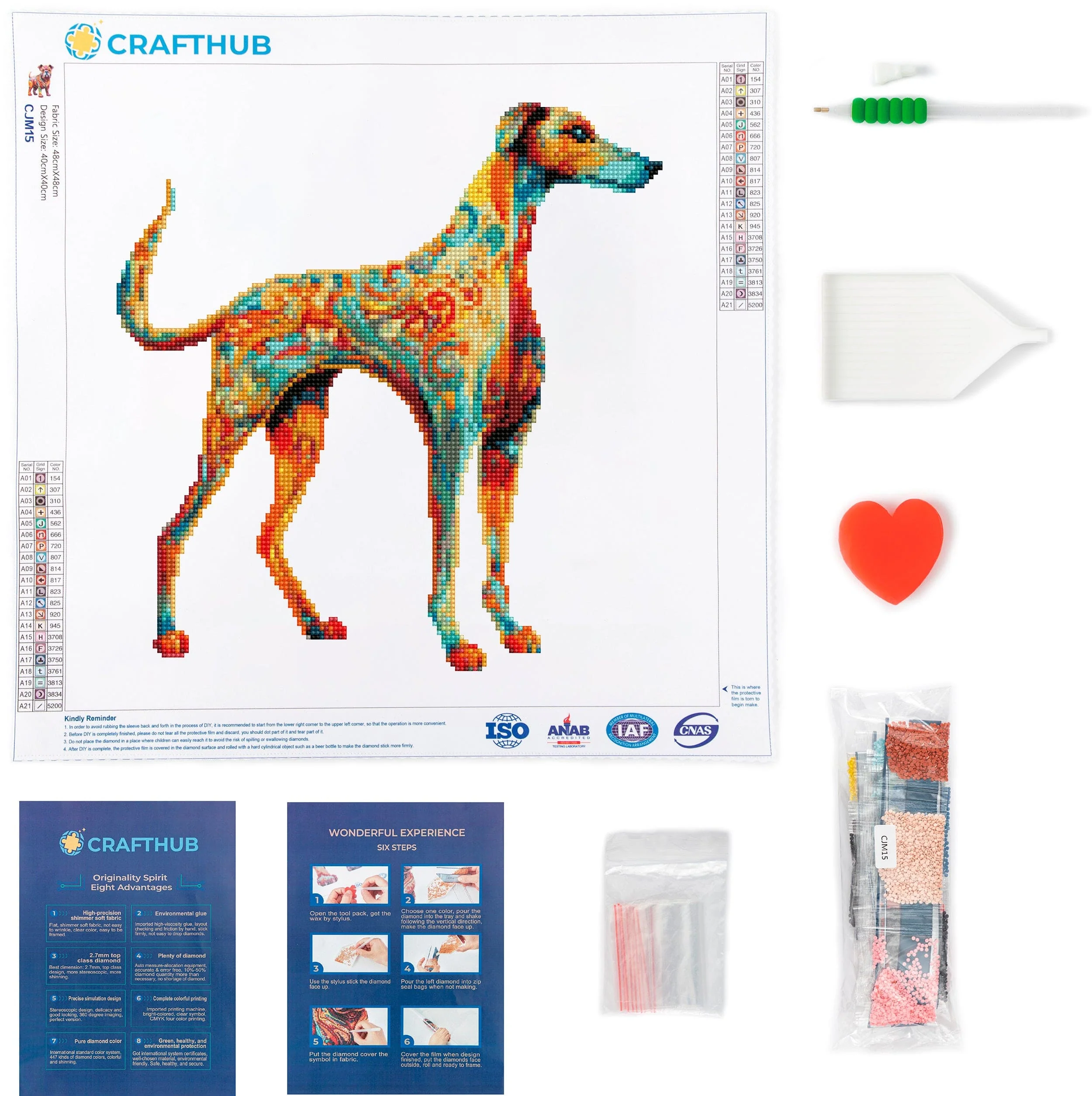 Greyhound Dog - Diamond Painting Kit - Image 3
