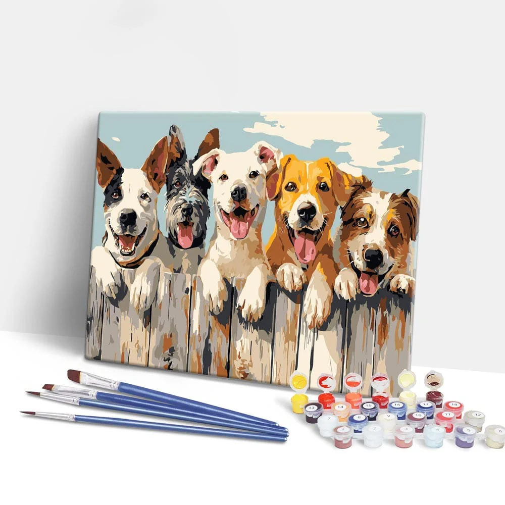Happy Dogs - Paint By Numbers Kit - Image 2