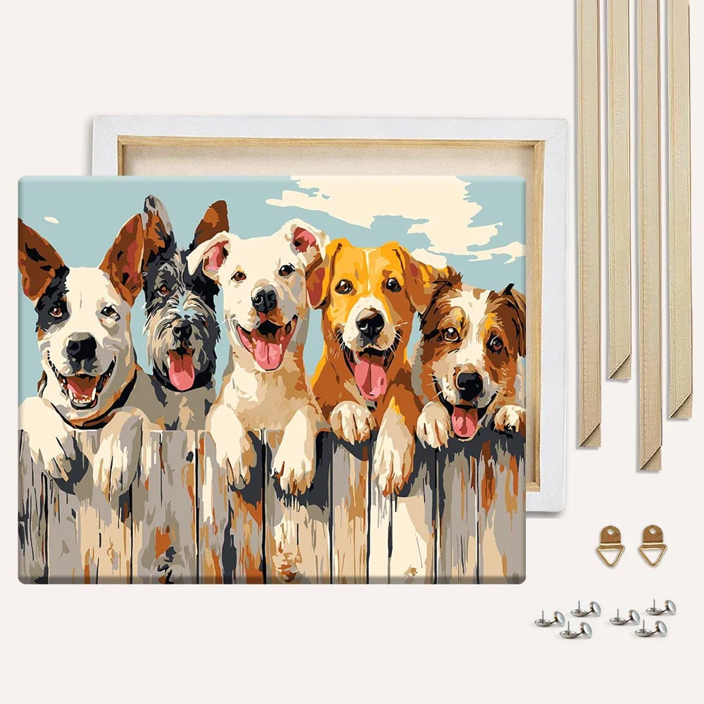Happy Dogs - Paint By Numbers Kit - Image 3