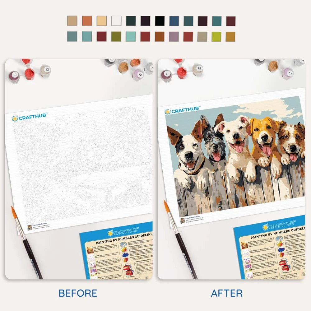 Happy Dogs - Paint By Numbers Kit - Image 4