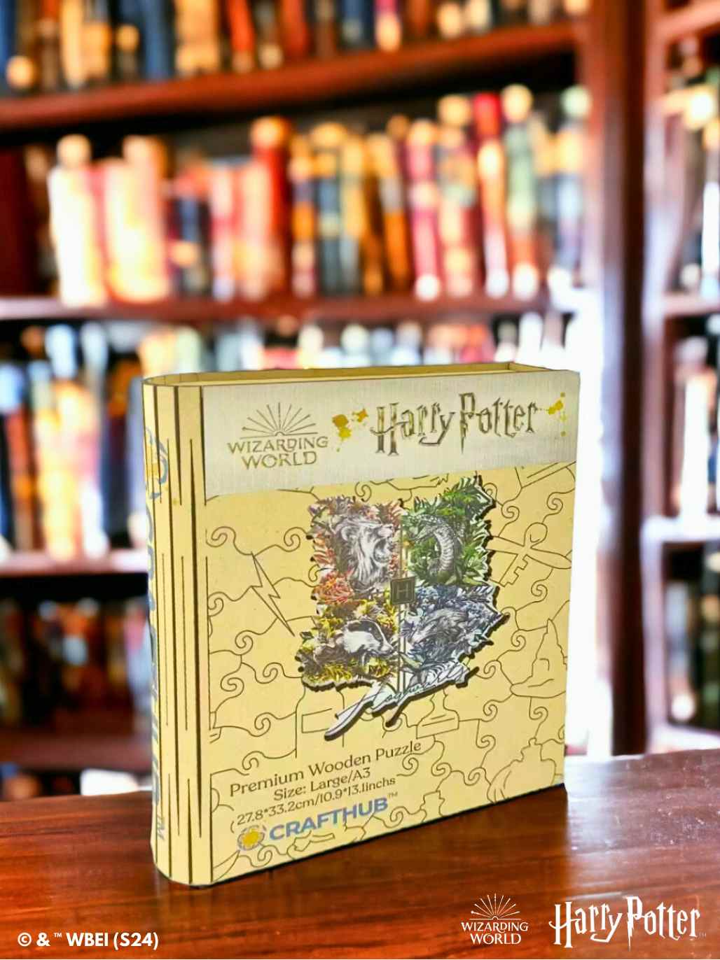 Harry Potter - Hogwarts Crests - Utilitarian Romance Wooden Jigsaw Puzzle - Image 2