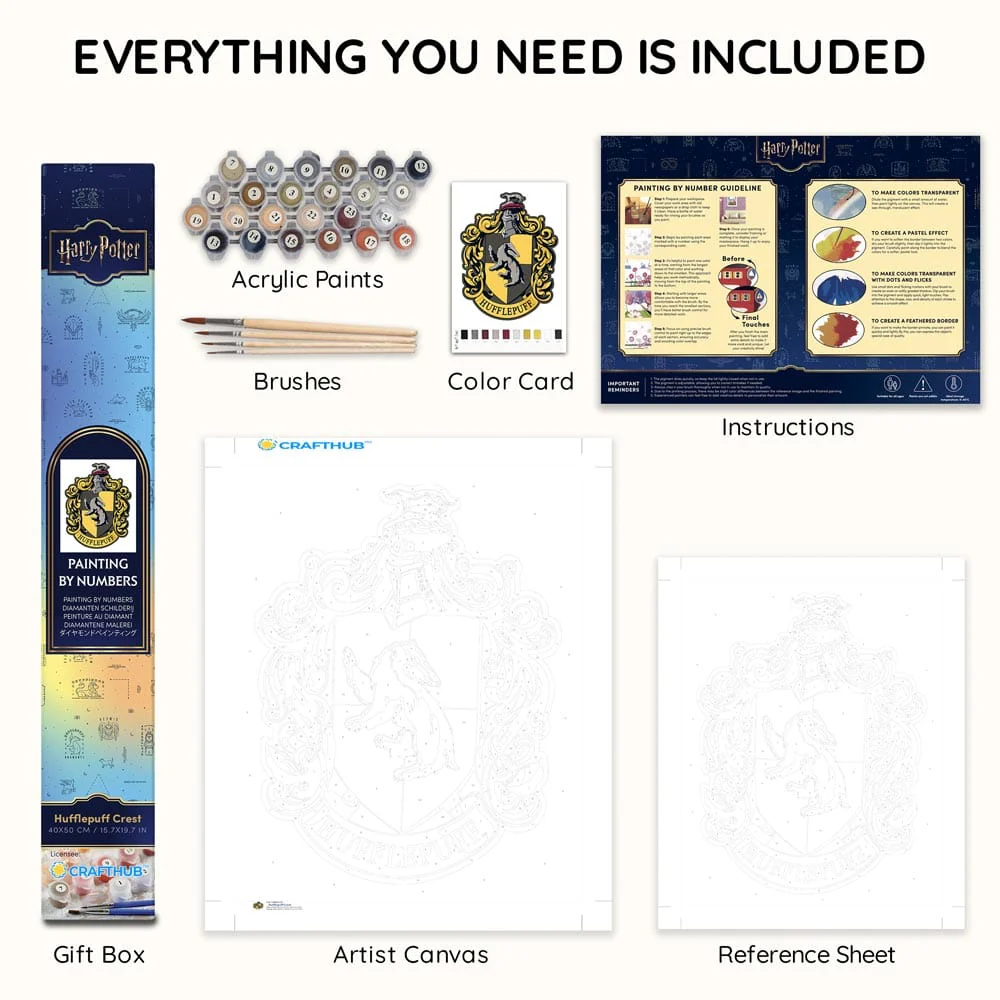 Hufflepuff Crest - Paint By Numbers Kit - Image 4