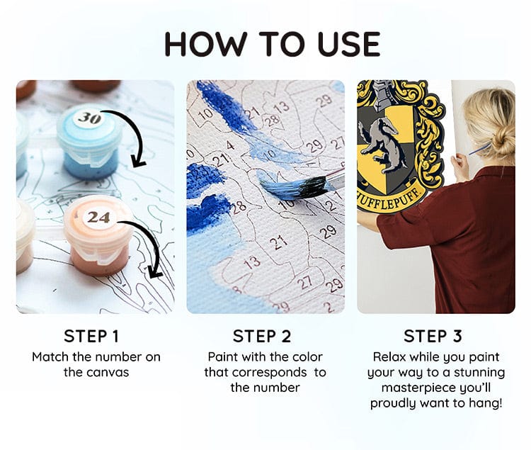 Hufflepuff Crest - Paint By Numbers Kit - Image 5