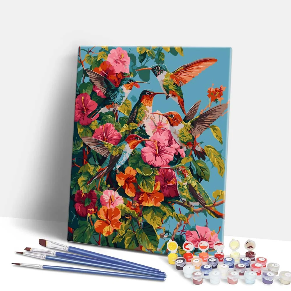 Hummingbird Garden - Paint By Numbers Kit - Image 2