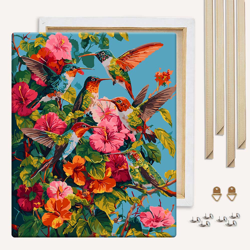 Hummingbird Garden - Paint By Numbers Kit - Image 3