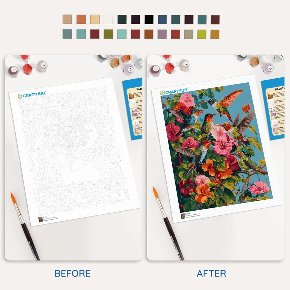 Hummingbird Garden - Paint By Numbers Kit - Image 4