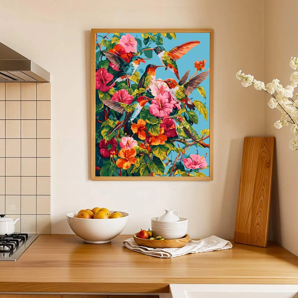 Hummingbird Garden - Paint By Numbers Kit - Image 5