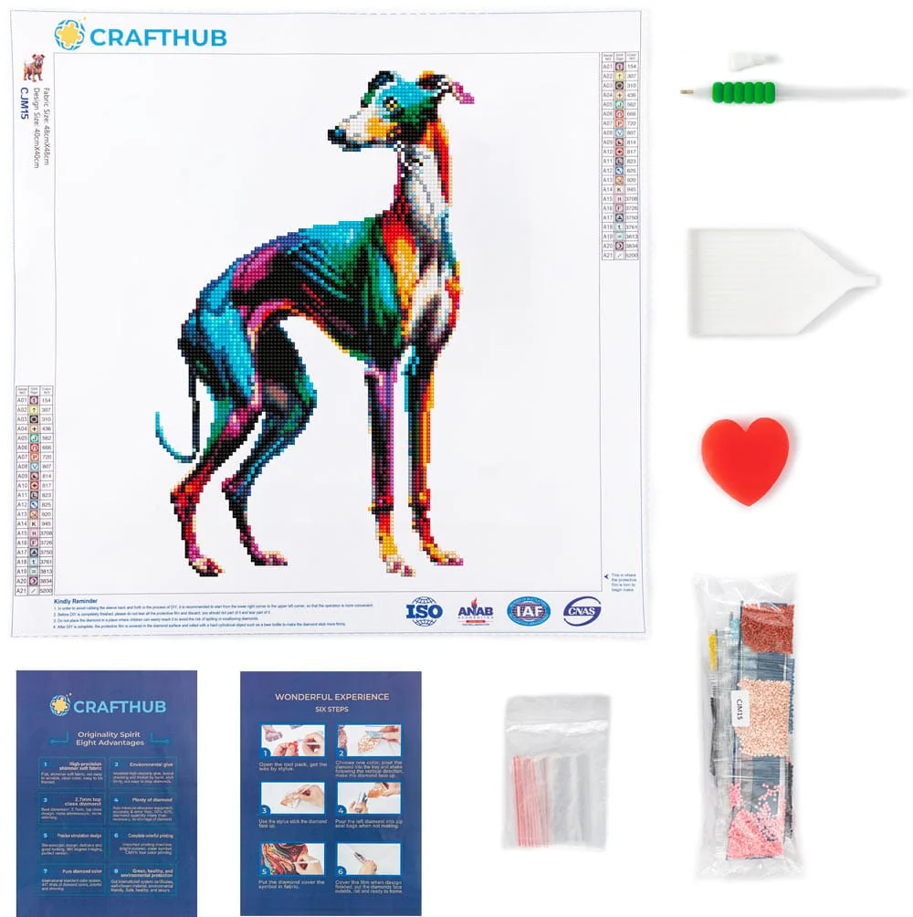 Italian Greyhound Dog - Diamond Painting Kit - Image 3