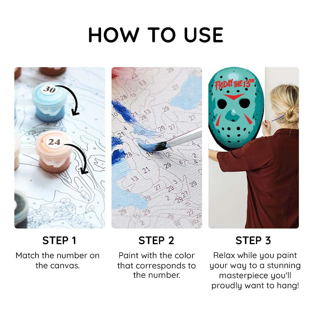 Jason's Mask - Paint By Numbers Kit - Image 4