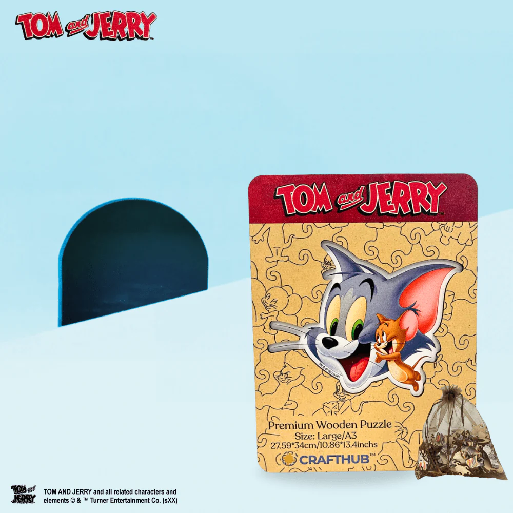Joyful Tom & Jerry Wooden Jigsaw Puzzle - Image 2