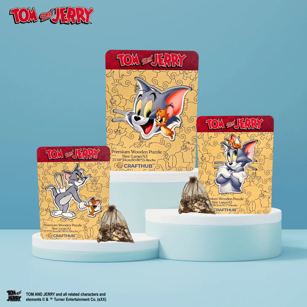 Joyful Tom & Jerry Wooden Jigsaw Puzzle - Image 3