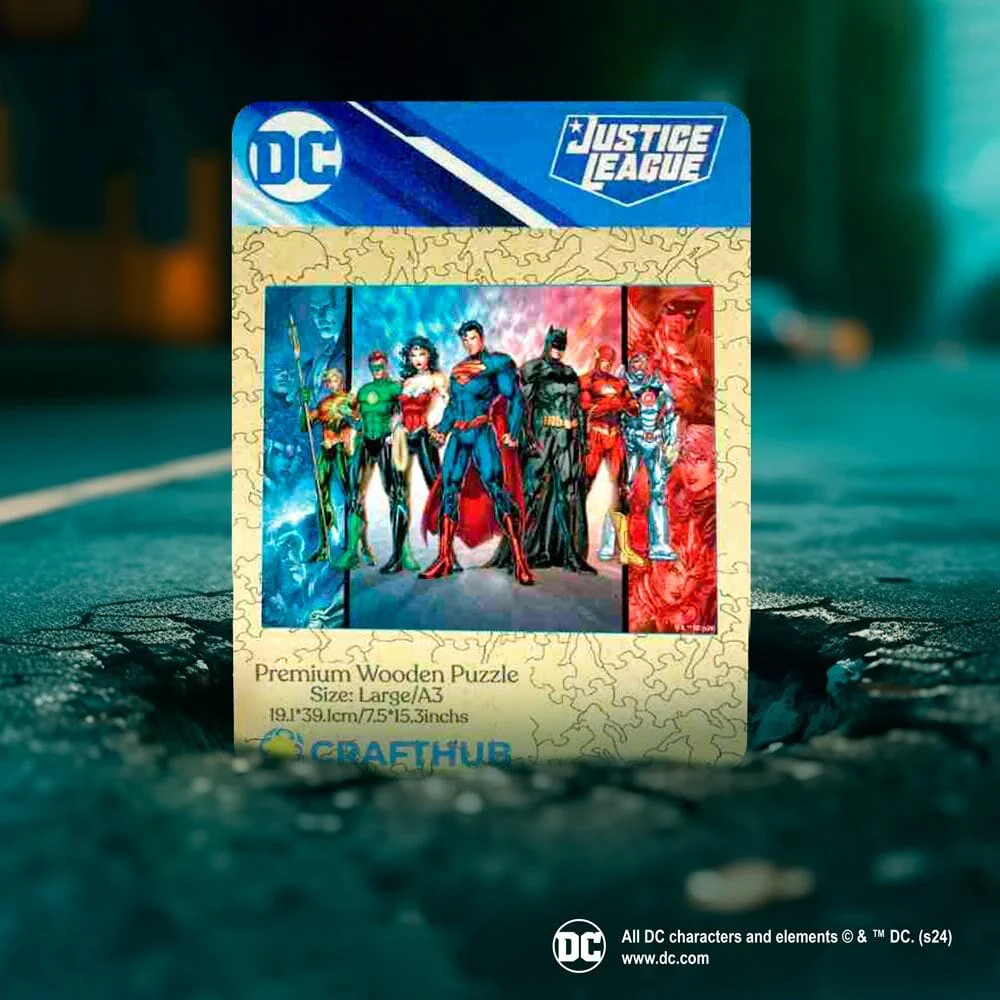 Justice League Hero Team-Up Wooden Jigsaw Puzzle - Image 2