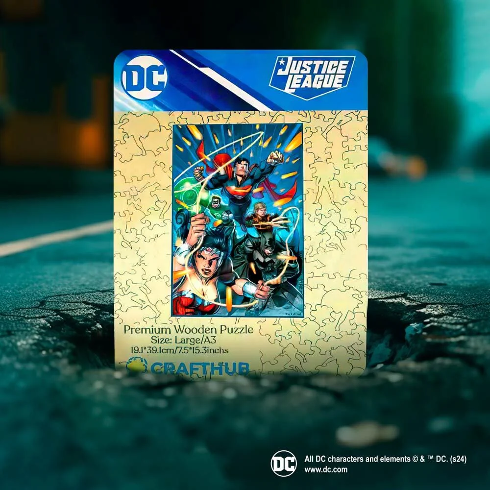 Justice League Heroes Assemble - The Battle Begins Wooden Jigsaw Puzzle - Image 2