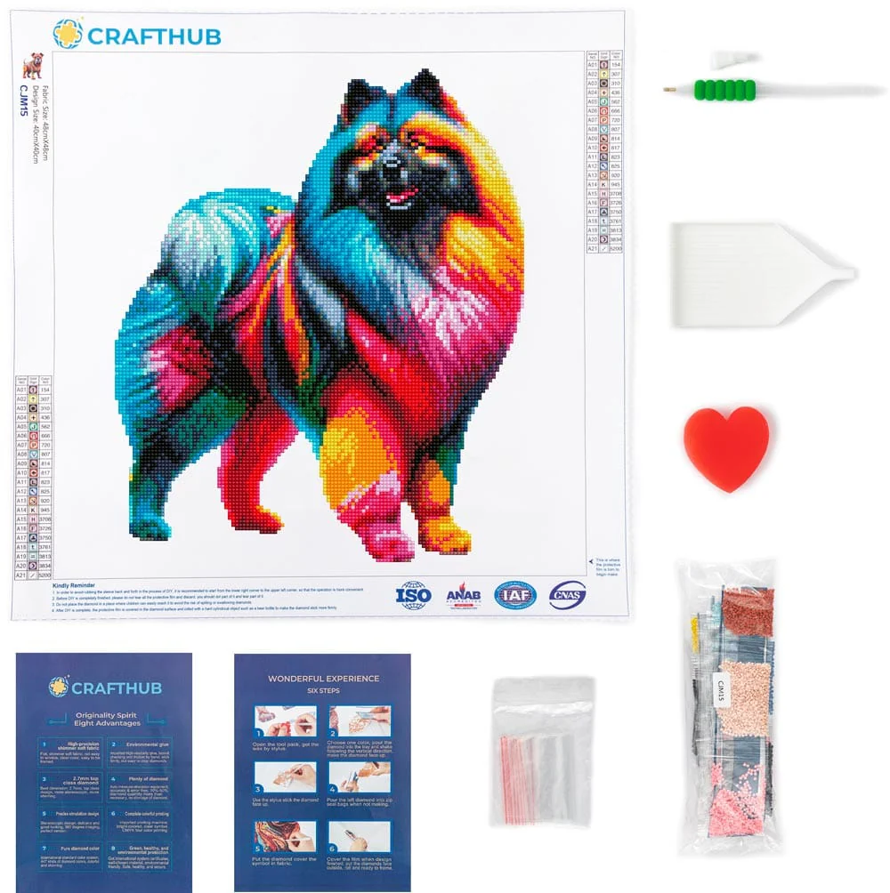 Keeshond Dog - Diamond Painting Kit - Image 3