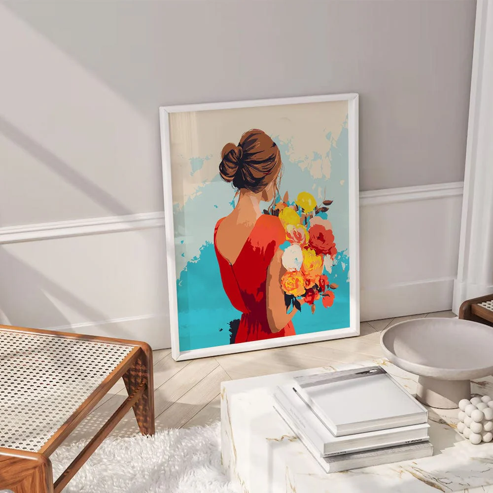 Lady In Red - Paint By Numbers Kit - Image 5