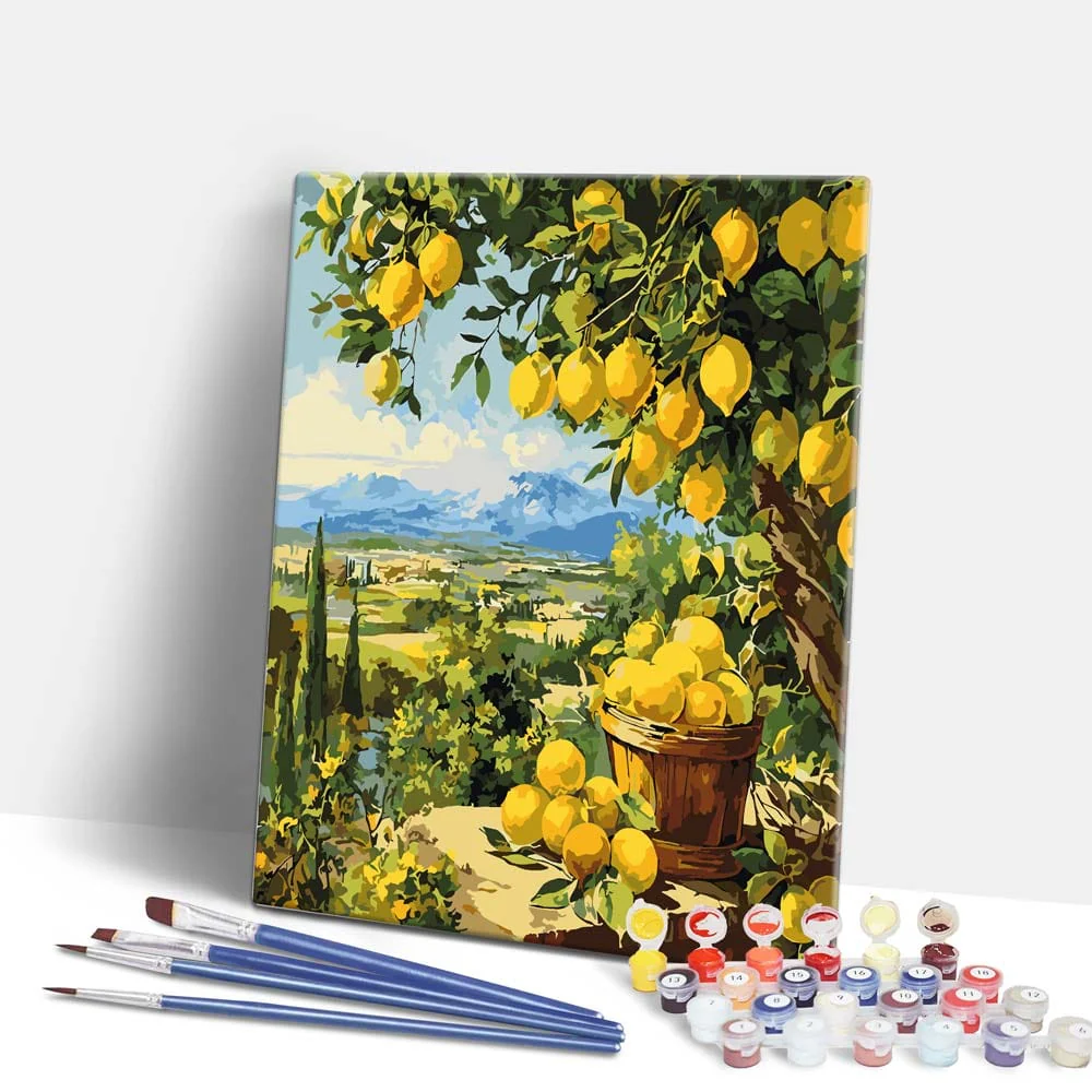 Lemon Garden - Paint By Numbers Kit - Image 2
