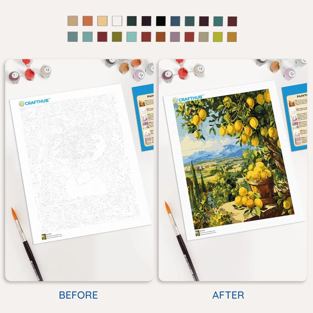 Lemon Garden - Paint By Numbers Kit - Image 4