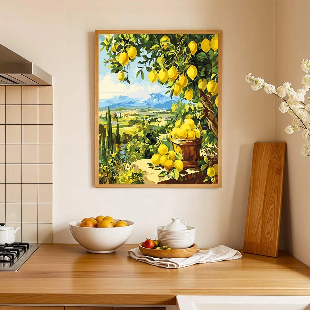 Lemon Garden - Paint By Numbers Kit - Image 5