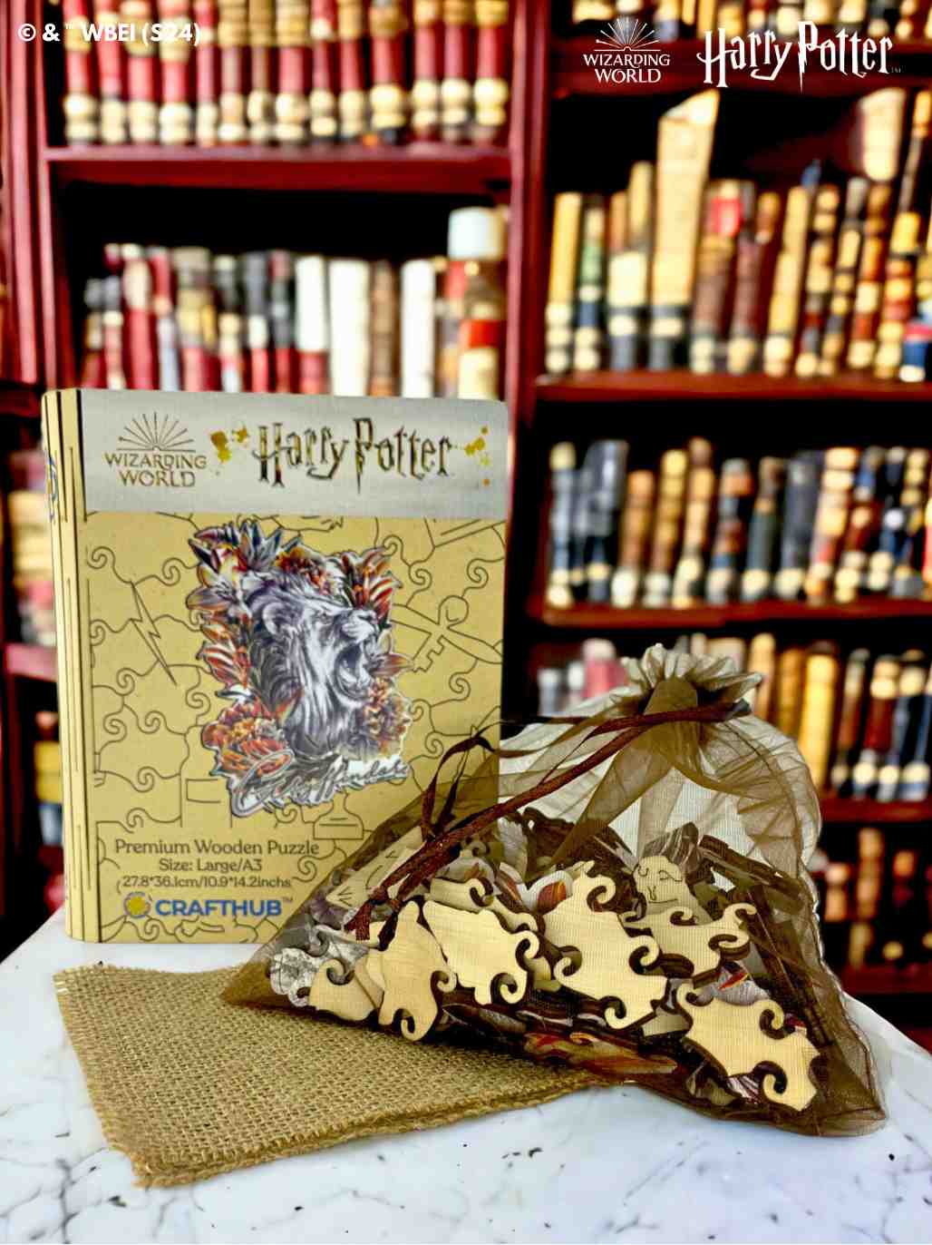 Harry Potter - Magical Gryffindor - Utilitarian Romance Crest Wooden Jigsaw Puzzle - Image 3