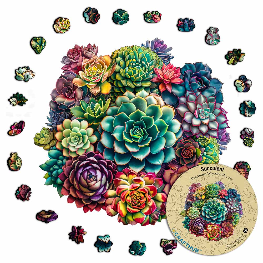 Mandala Succulent Plants - Jigsaw Puzzle - Image 2