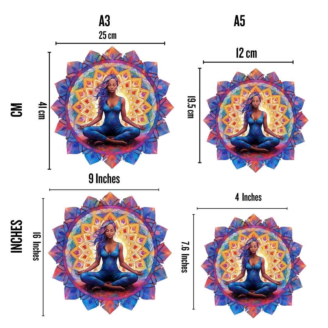 Mandala Meditating Woman - Jigsaw Puzzle - Image 2