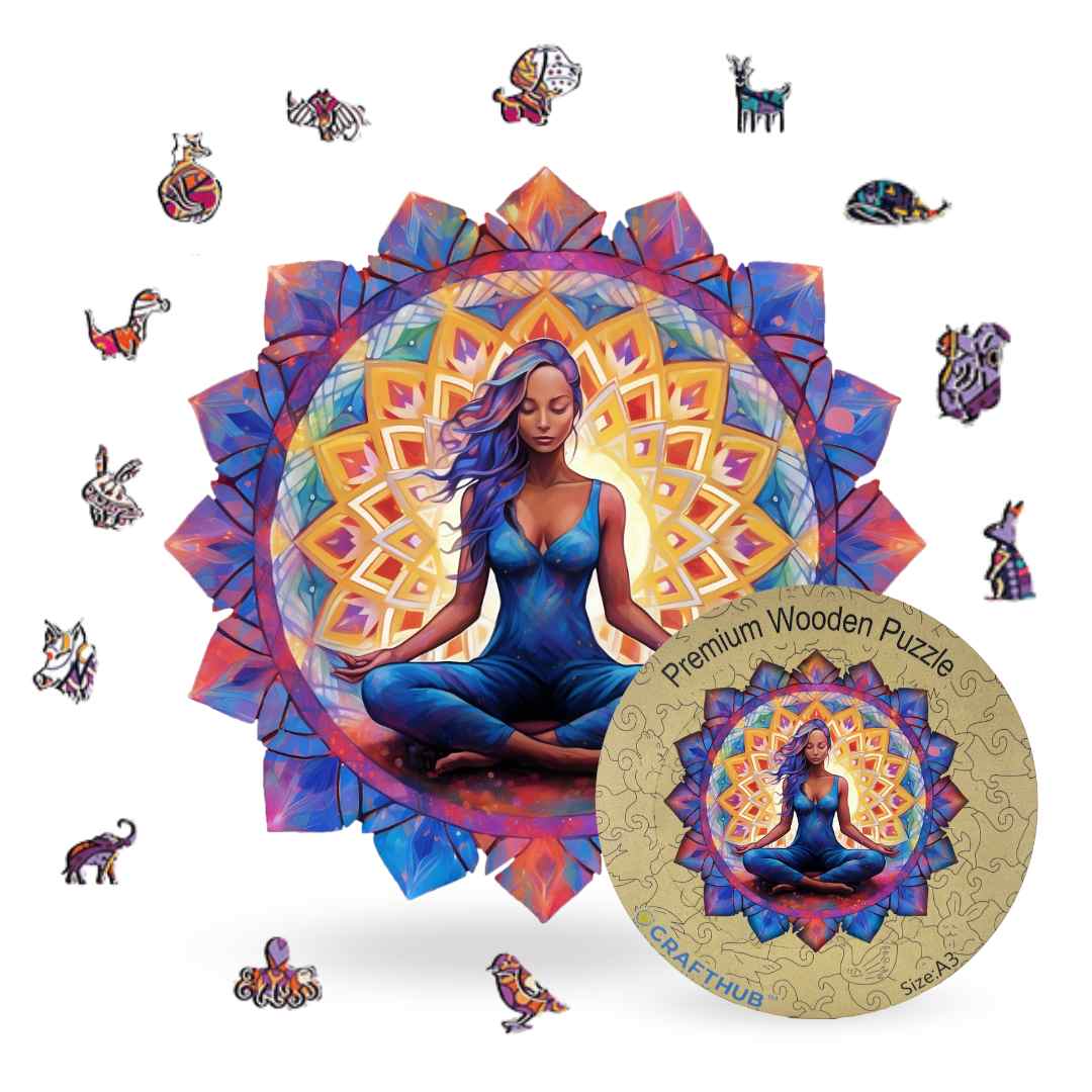 Mandala Meditating Woman - Jigsaw Puzzle - Image 3