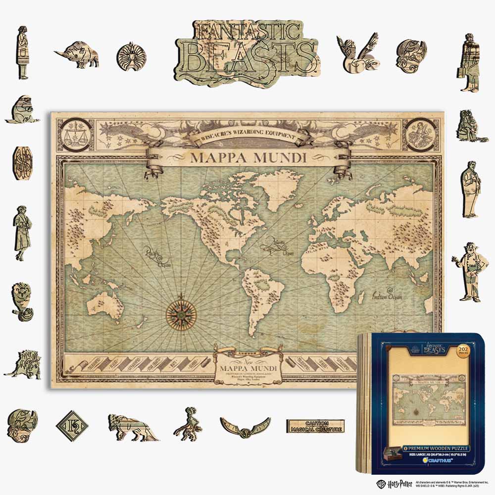Mappa Mundi World Map - Wooden Jigsaw Puzzle