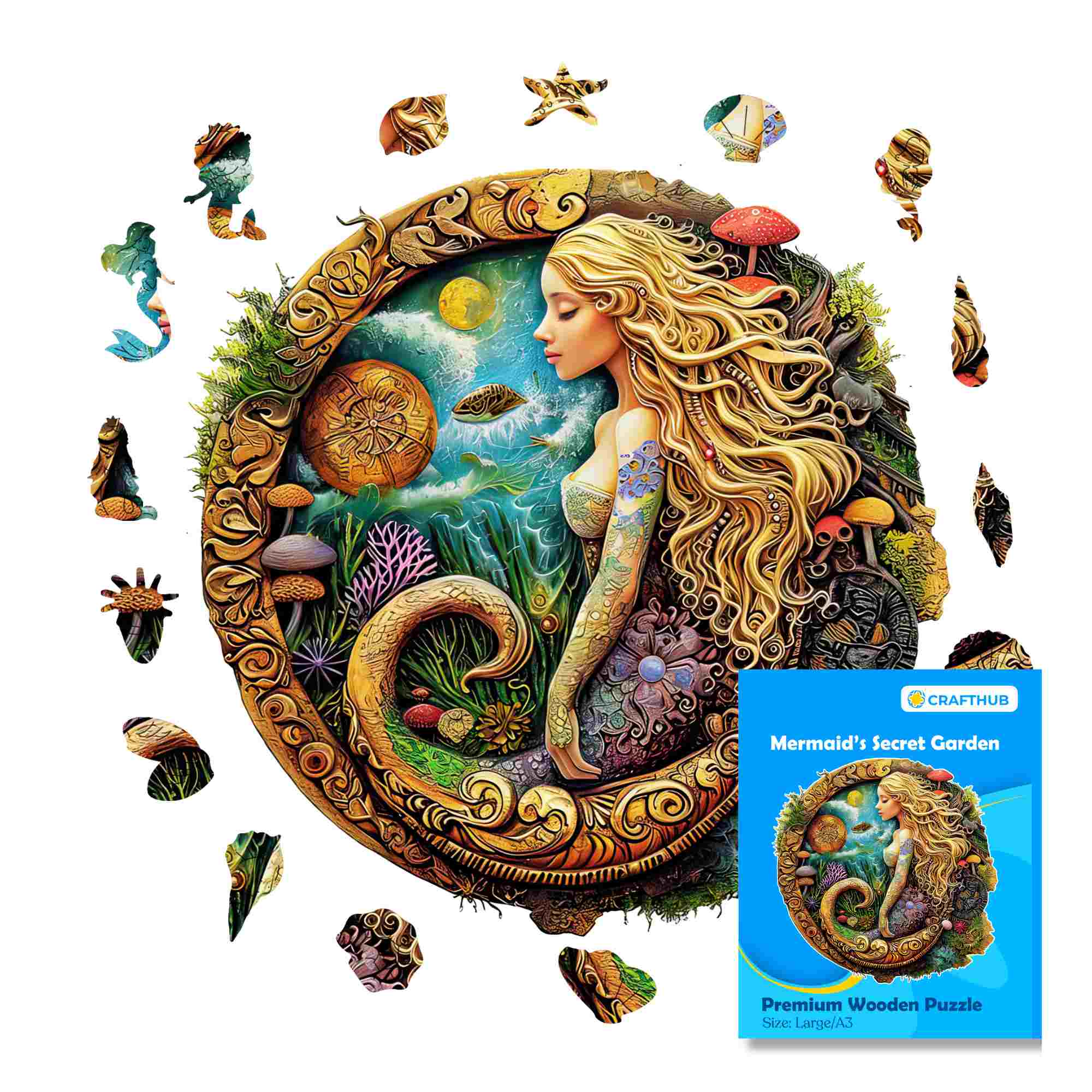Mermaid’s Secret Garden - Jigsaw Puzzle - Image 2