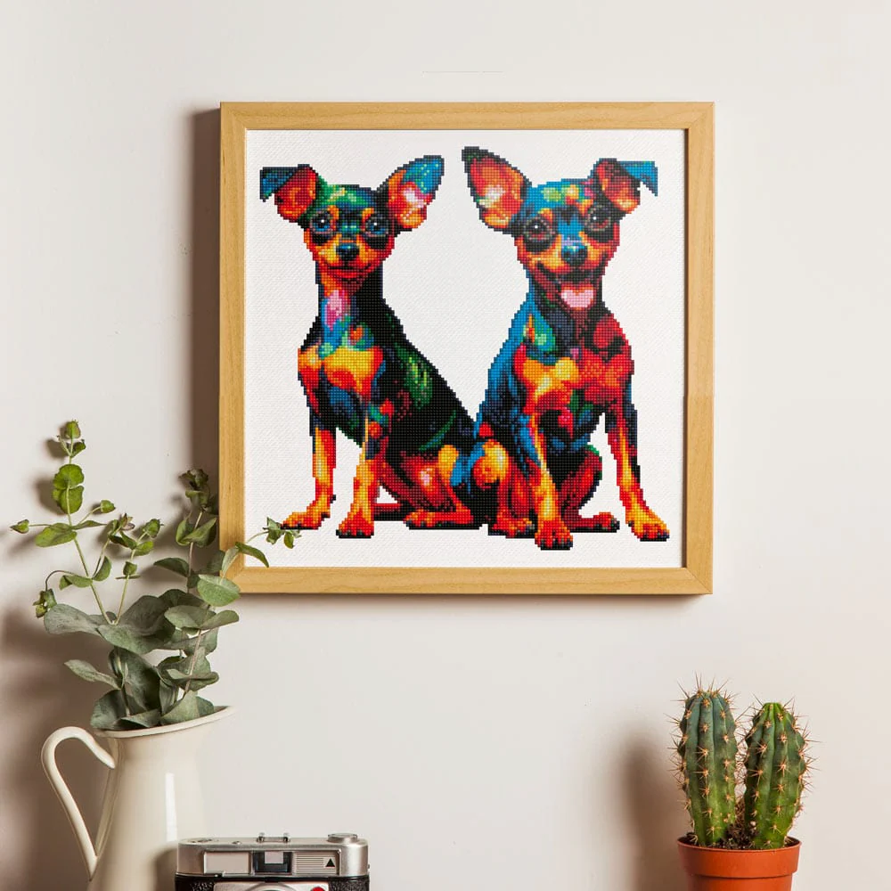 Miniature Pinscher Twins Dog - Diamond Painting Kit - Image 2