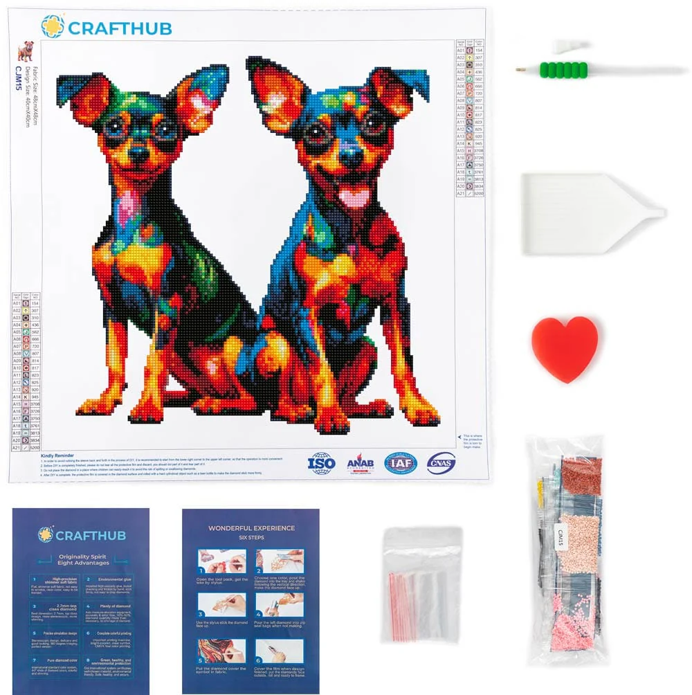 Miniature Pinscher Twins Dog - Diamond Painting Kit - Image 3