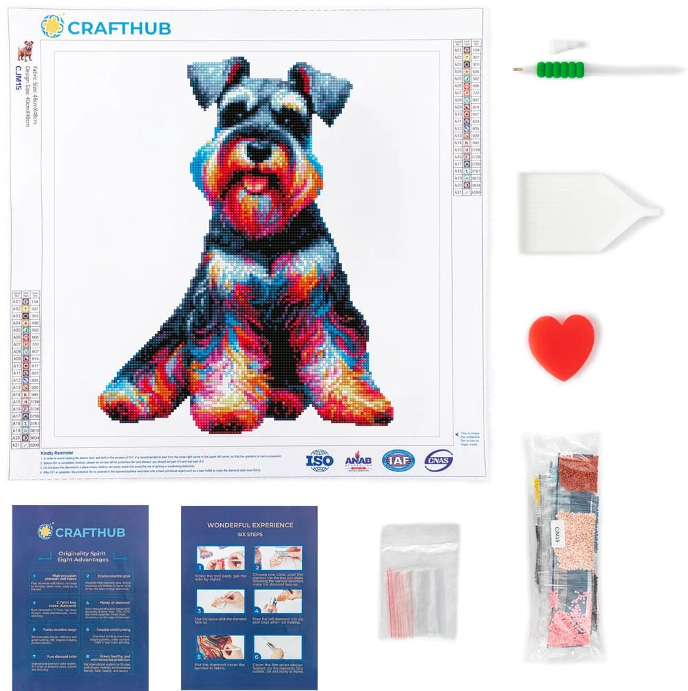 Miniature Schnauzer Dog - Diamond Painting Kit - Image 3