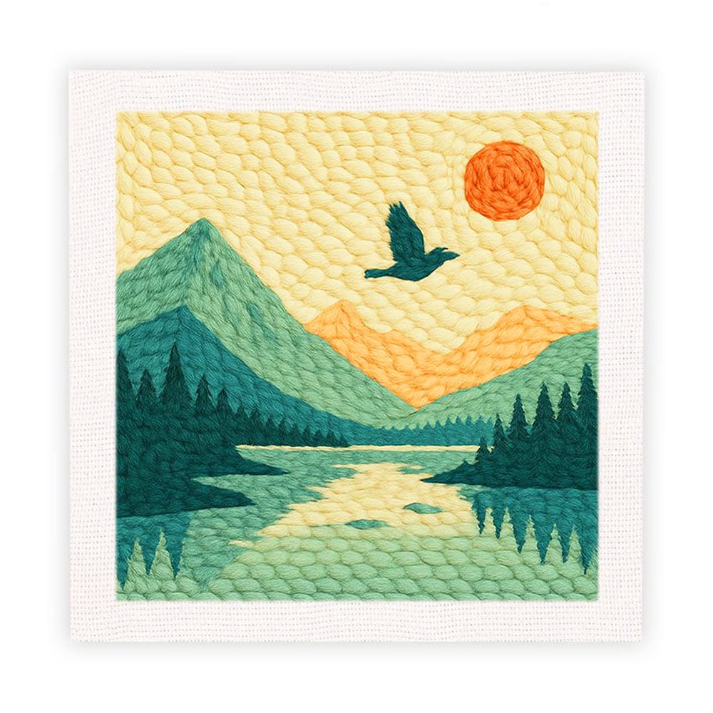 Mountain Lake - Punch Needle Kit