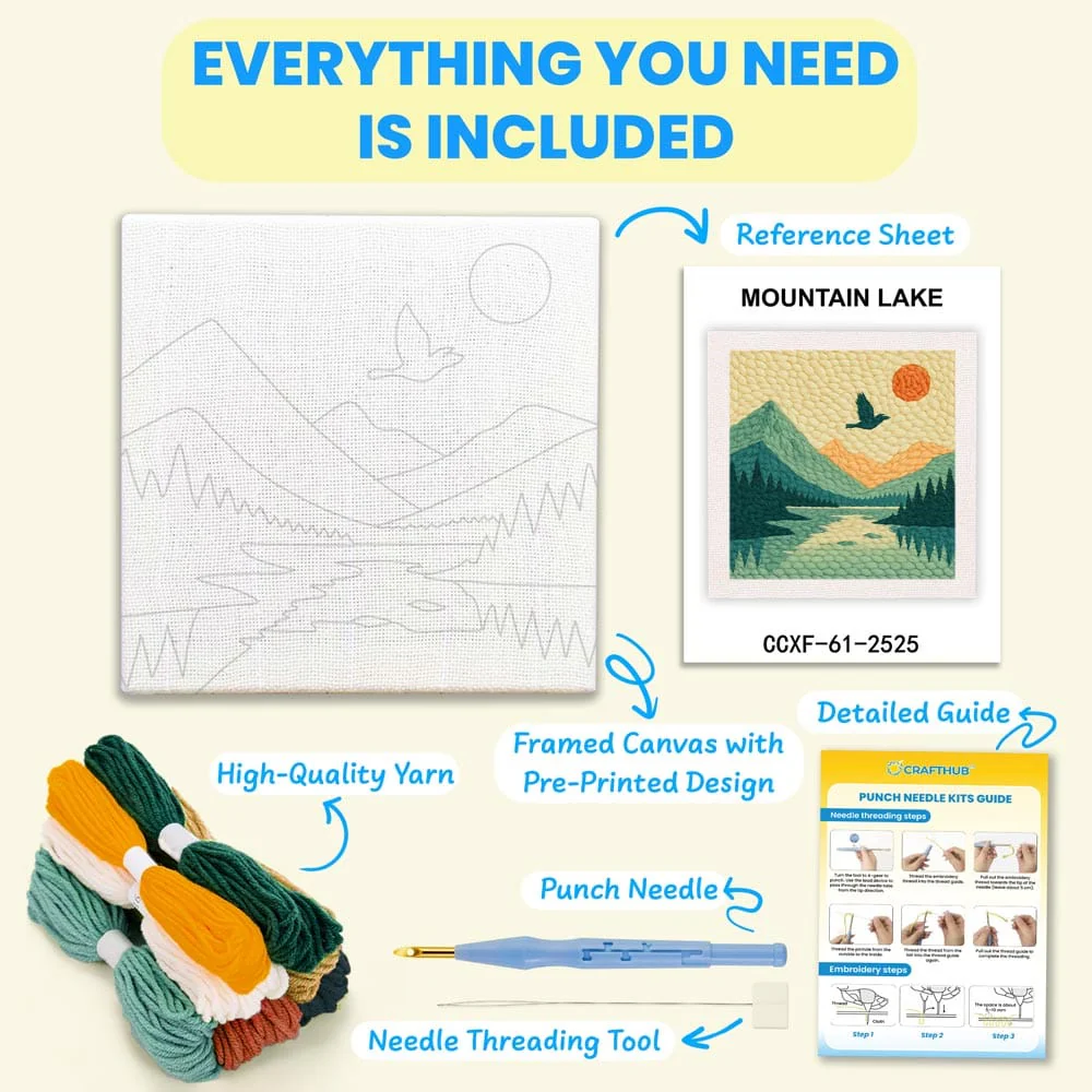 Mountain Lake - Punch Needle Kit - Image 3