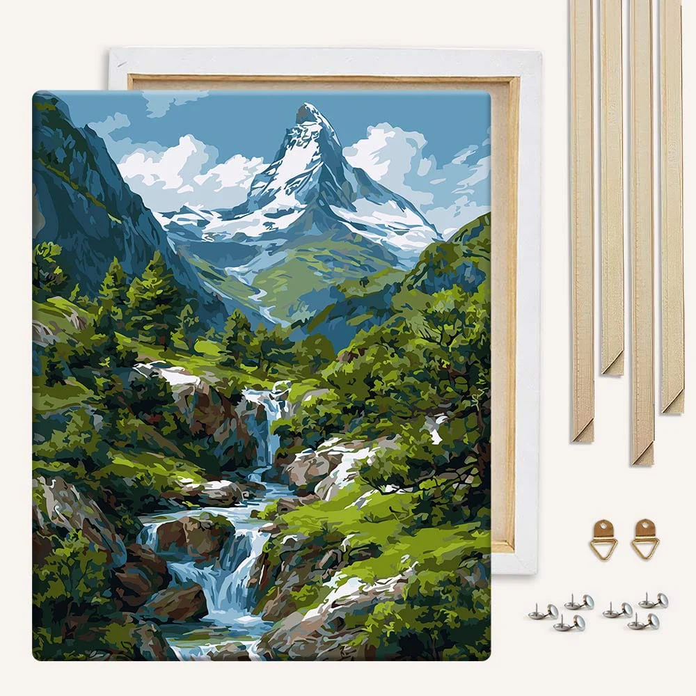 Mountain Stream - Paint By Numbers Kit - Image 3