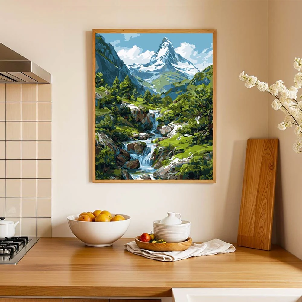 Mountain Stream - Paint By Numbers Kit - Image 5