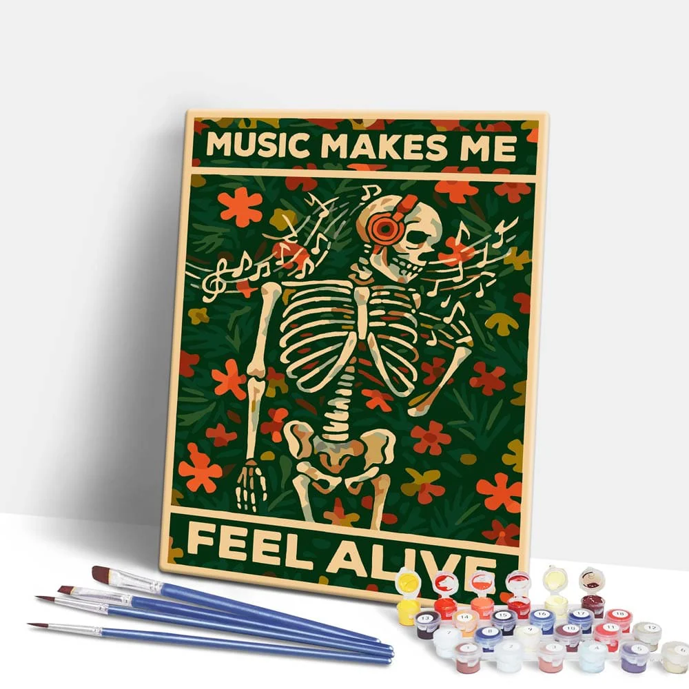 Music Makes Me Feel Alive - Paint By Numbers Kit - Image 2
