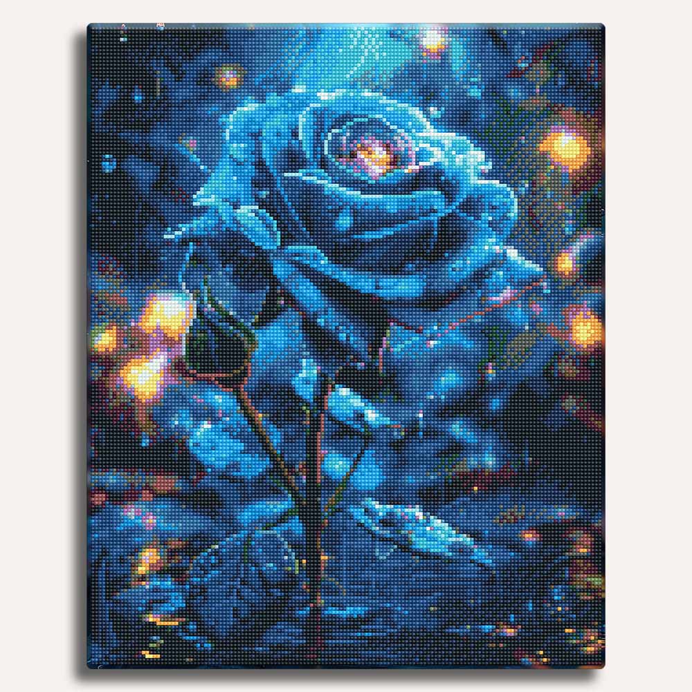 Mysterious Blue Rose - Diamond Painting Kit