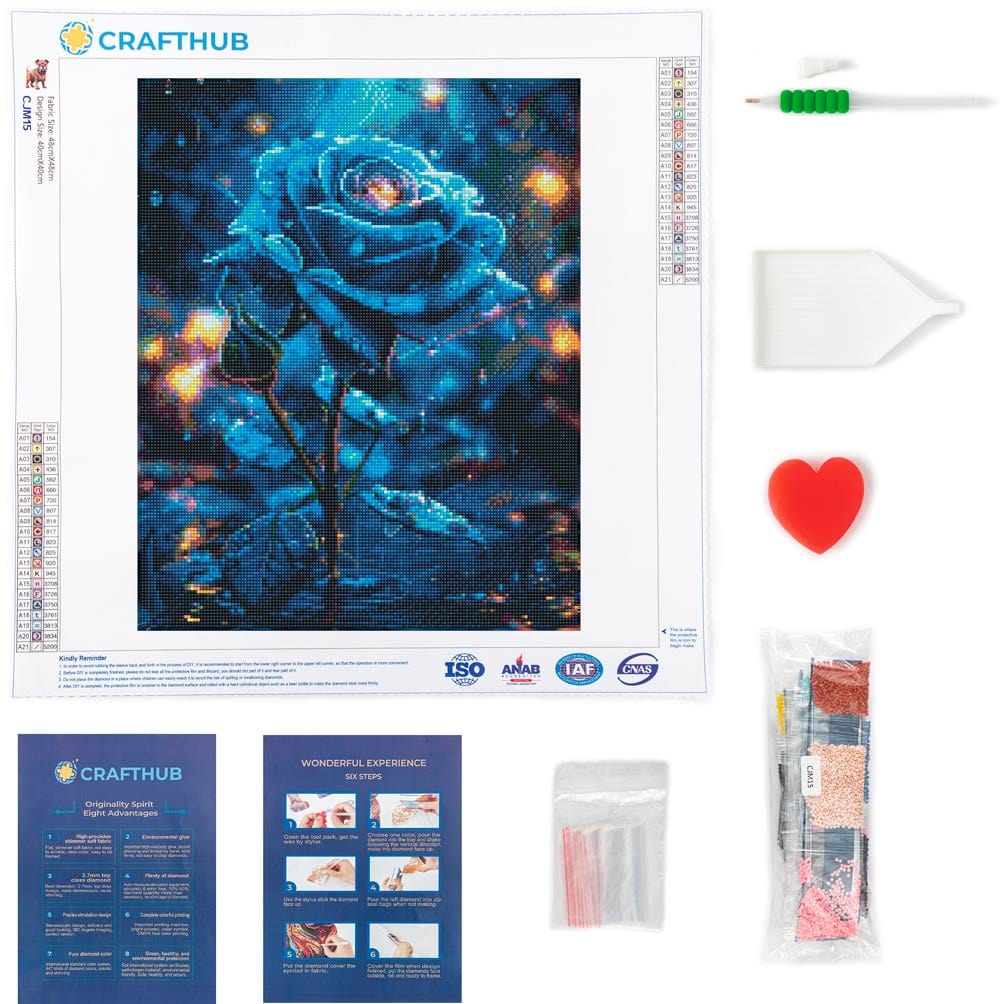 Mysterious Blue Rose - Diamond Painting Kit - Image 3