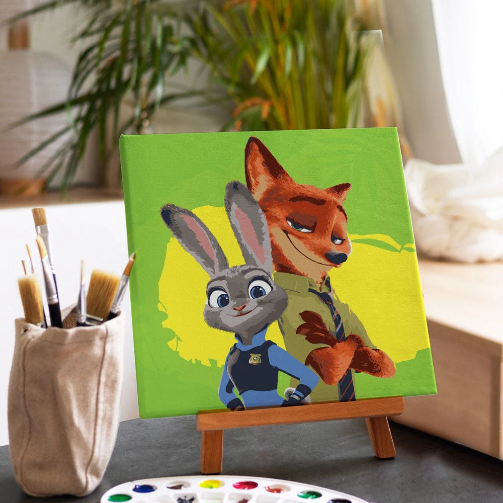 Nick and Judy - Framed Paint By Numbers Kit - Image 2