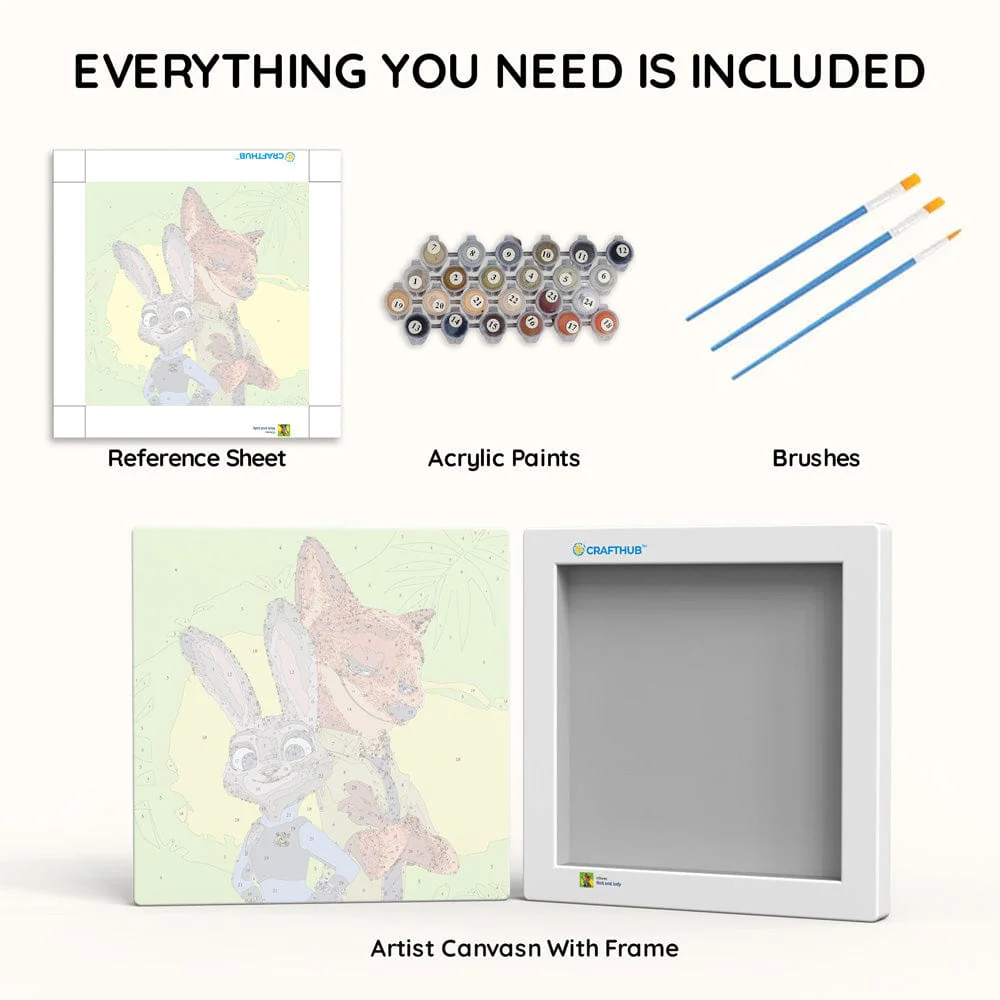 Nick and Judy - Framed Paint By Numbers Kit - Image 4