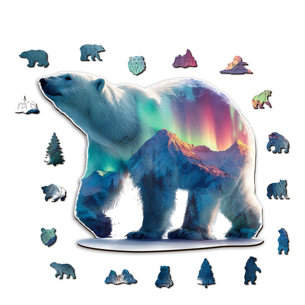 Northern Polar Bear - Wooden Jigsaw Puzzle - Image 2